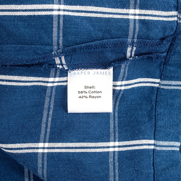 Draper James Navy Bell Sleeve Plaid Shirt Dress Women's $135 - Size 10 | M - Picture 11 of 14